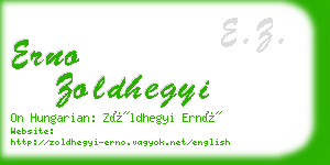 erno zoldhegyi business card